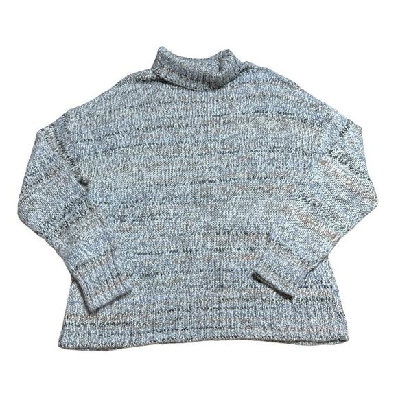 Chelsea28 Grey Stripped Striped Turtleneck Knit Sweater | U.S. Woman’s Medium - Picture 2 of 9